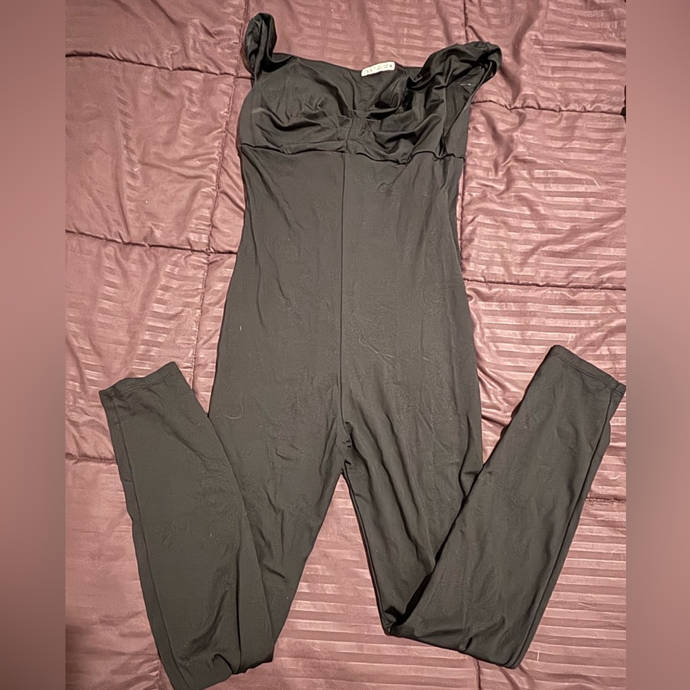 Zara Sleek Black Jumpsuit - size Large